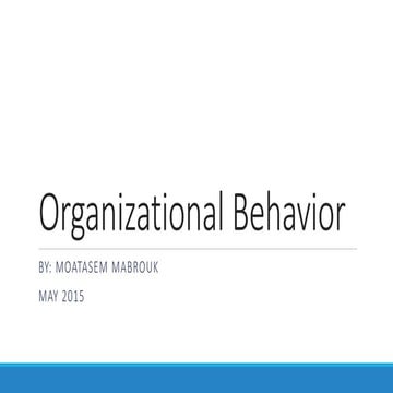 Organizational behavior