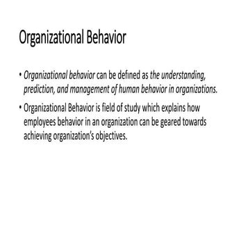 Organizational behavior (Full Course Notes) ppt