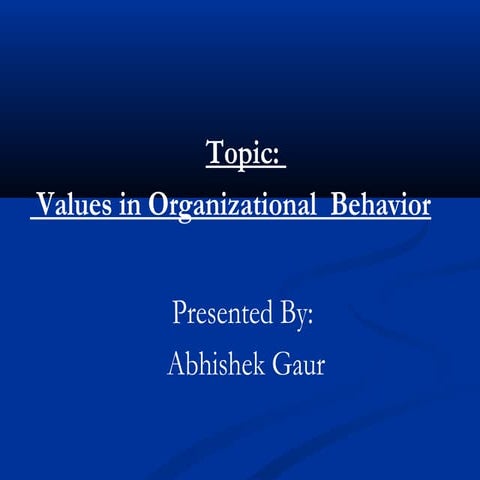 Values in Organization