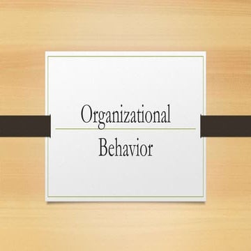 Organizational behavior