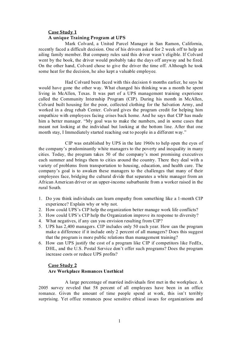 Organizational Behavior Case Studies