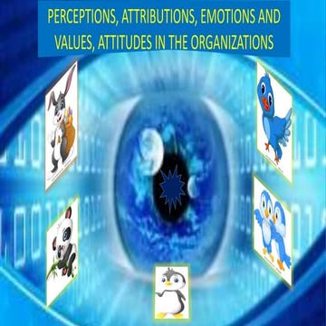 Organizational behavior ppt, perception,attribution,emotions,values,attitudes...