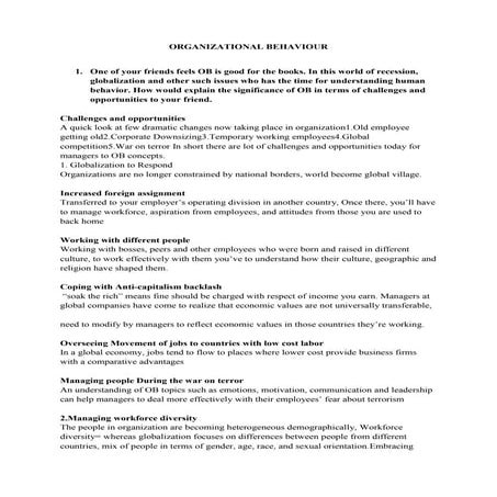 Organizational behaviour