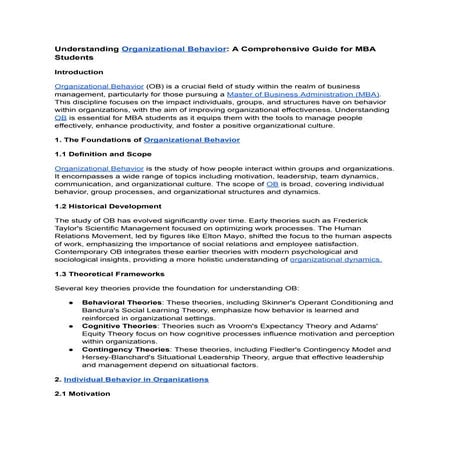 Organizational Behaviour Questions and Answers