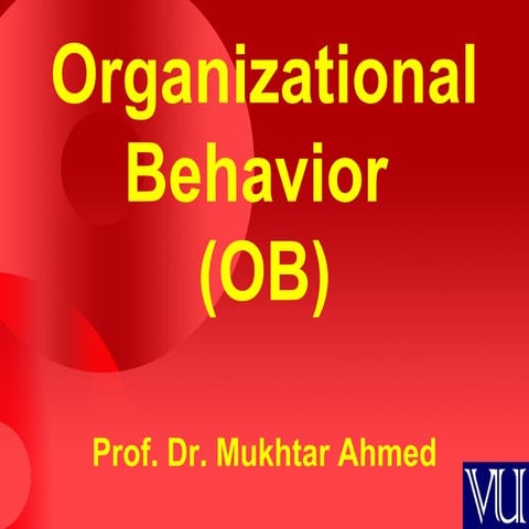 Organizational behaviour   mgt502 power point slides lecture 1