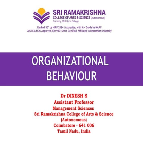 Introduction to Organizational Behaviour