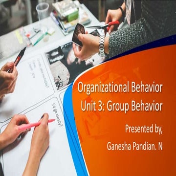 Organizational behavior unit 3: Group Behavior 