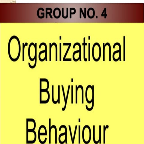  important Organizational buying behavior 