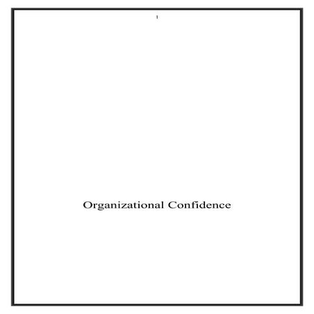 Organizational confidence