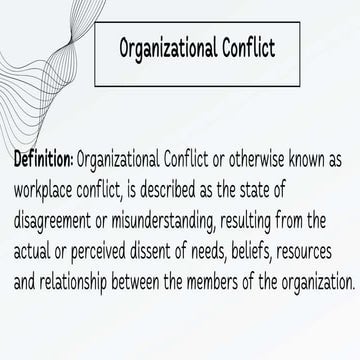 Organizational Conflict in the ob first sem MBA students