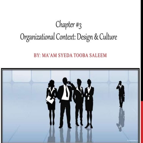 Organizational Context: Design and Culture Chap#3 of Organizational Behavior by Fred Luthans