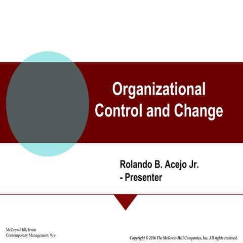 Organizational Control and Change