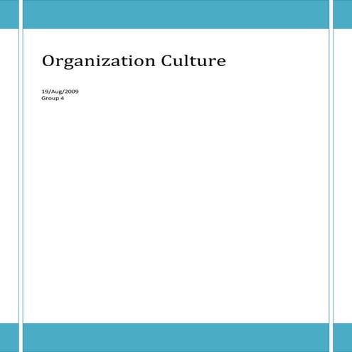 Organizational Culture