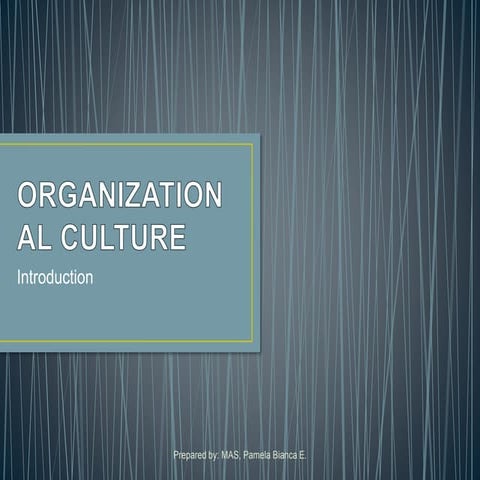 Introduction to Organizational Culture