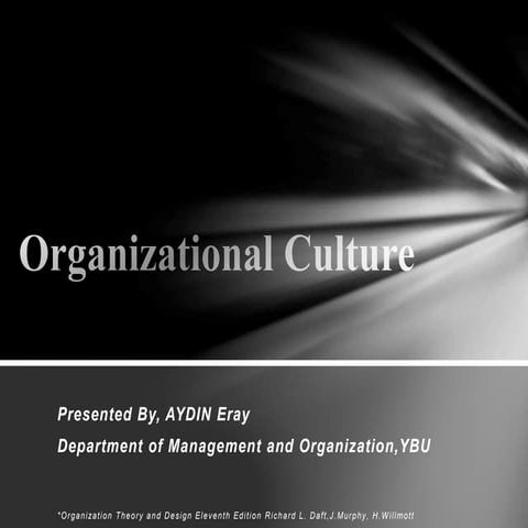 Organizational Culture and Ethical Values