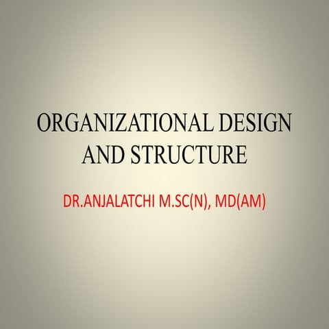 Organizational design structure ppt
