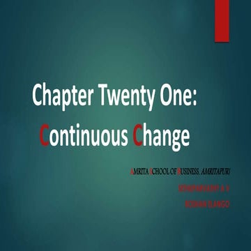 Organizational developement : Continuous change