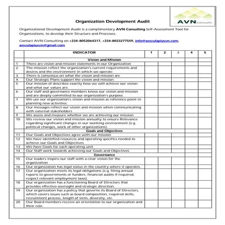 Organizational development audit