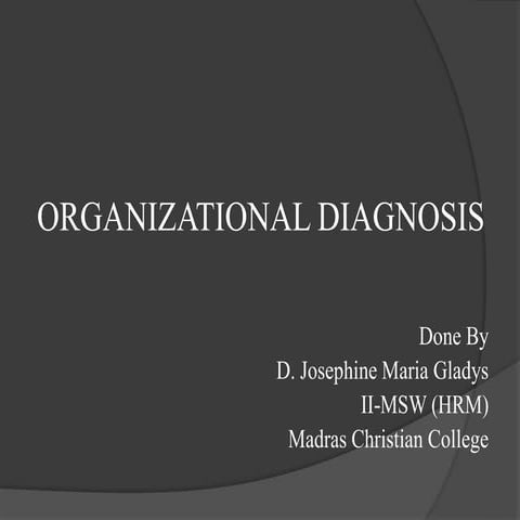 Organizational diagnosis