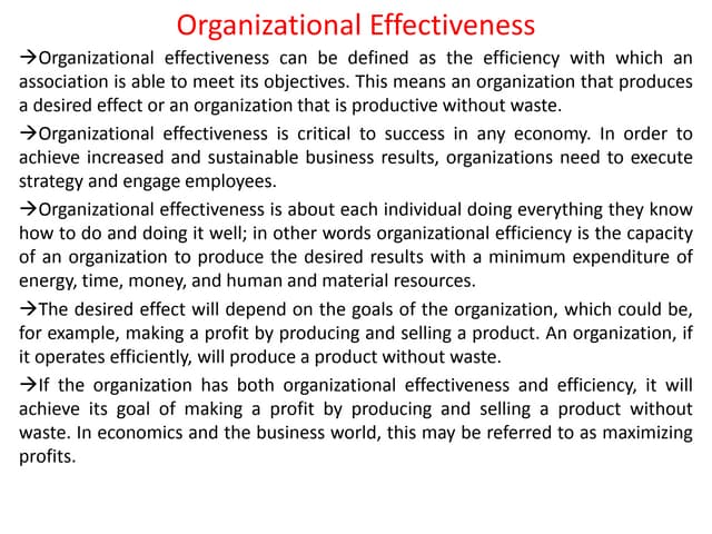 Organizational effectiveness