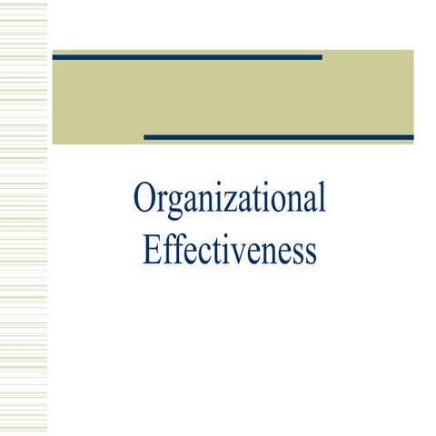 Organizational effectiveness 