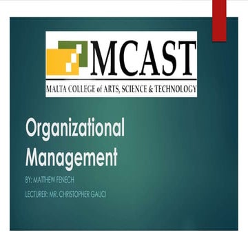 Organizational management:- Behavioural Management