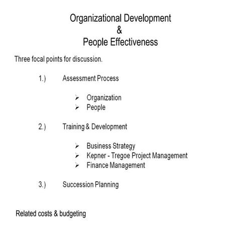 Organizational & People Effectiveness