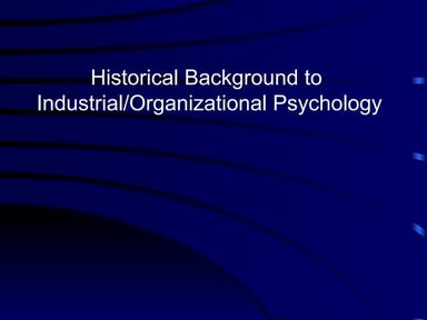 Organizational Psychology | PPT