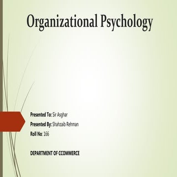 Organizational Psychology