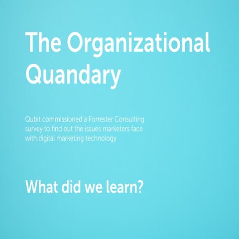 Digital Technology: The Organizational Quandary, Qubit and Forrester research