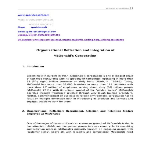 Organizational reflection and_integration.academic projects,academic writing ...