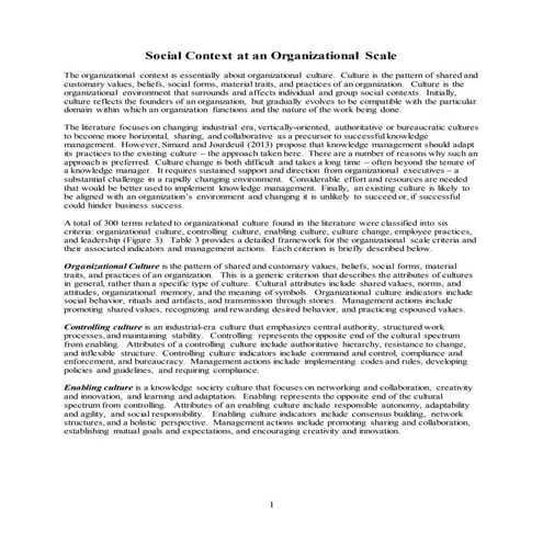 Organizational social context