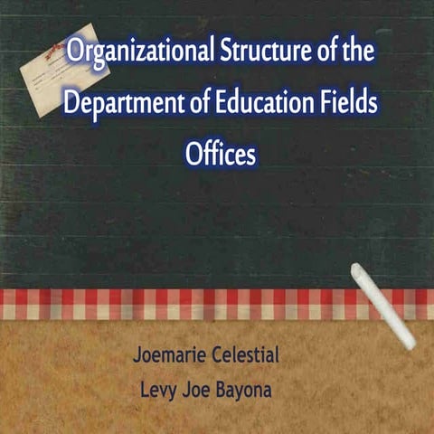 Organizational structure of the department of education fields offices