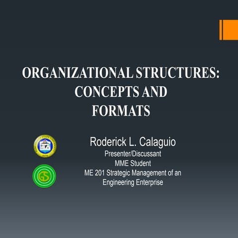 Organizational Structures: Concepts and Formats