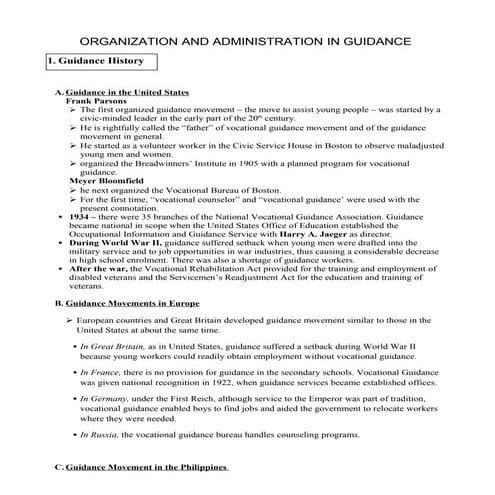 Organization and administration in guidance and counseling2