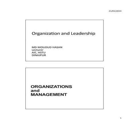 Organization and leadership