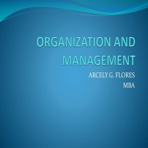 Organization and management   arcel report 2013 a