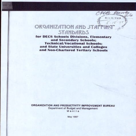 Organization and staffing standards manual | PDF