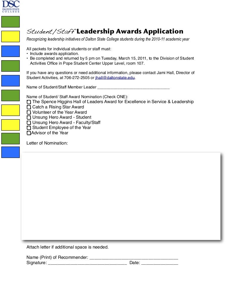 Organization Award Applications Pdf
