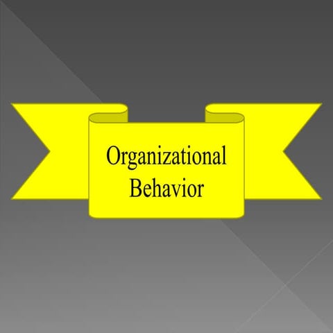 Organization Behavior ppt