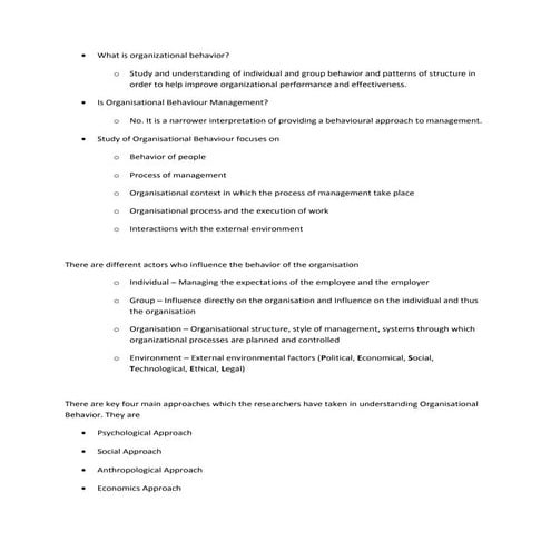 Organization behaviour