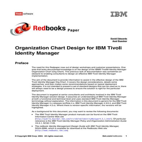 Organization chart design for ibm tivoli identity manager redp3920