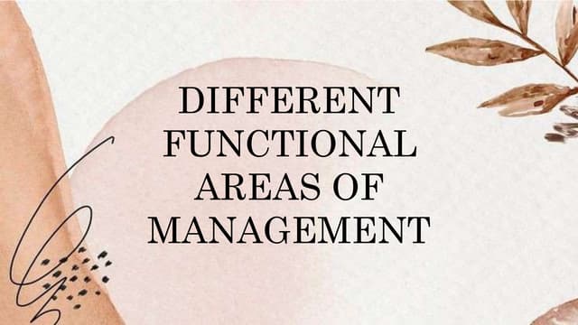 Functional Areas of Management | PPT