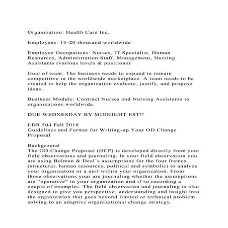 Organization Health Care Inc.Employees 15-20 thousand worldw.docx