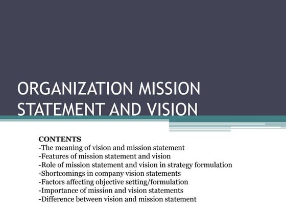Strategy formulation: Vision, Mission and Purpose | PPT