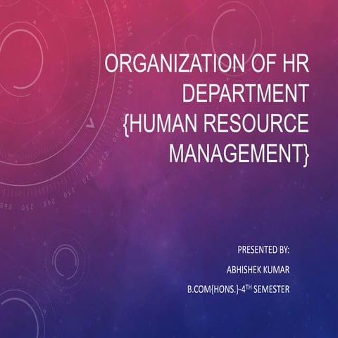 Organization of hr department
