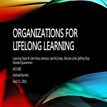 Organizations for Lifelong Learning