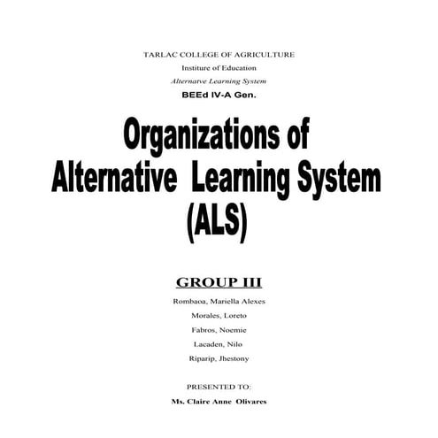 Organizations of als  for printing