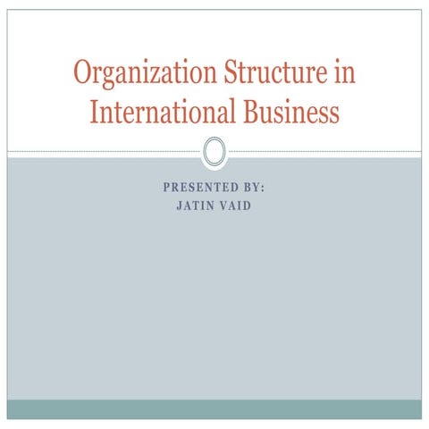 Organization structure in international business