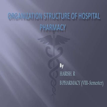 Organization structure of hospital pharmacy